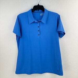 Nike Golf Dri Fit Polo Women Large Blue Big Jims 22nd Annual Short Sleeve Sports